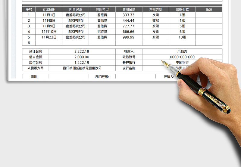 2025报销单免费下载