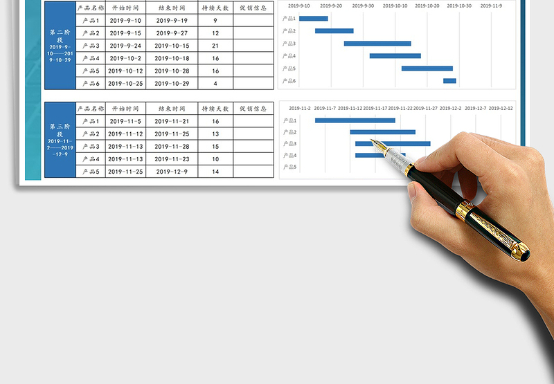 2024年电商促销排期表甘特图