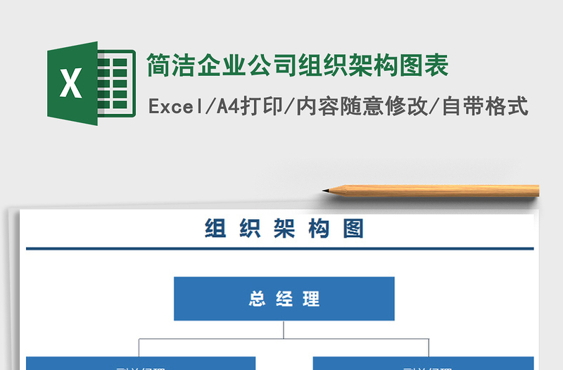 2025年简洁企业公司组织架构图表