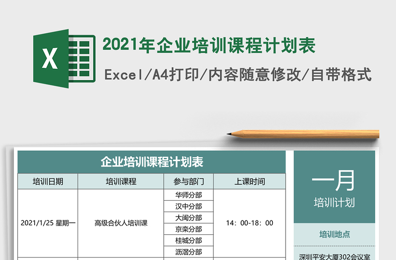 2025年企业培训课程计划表