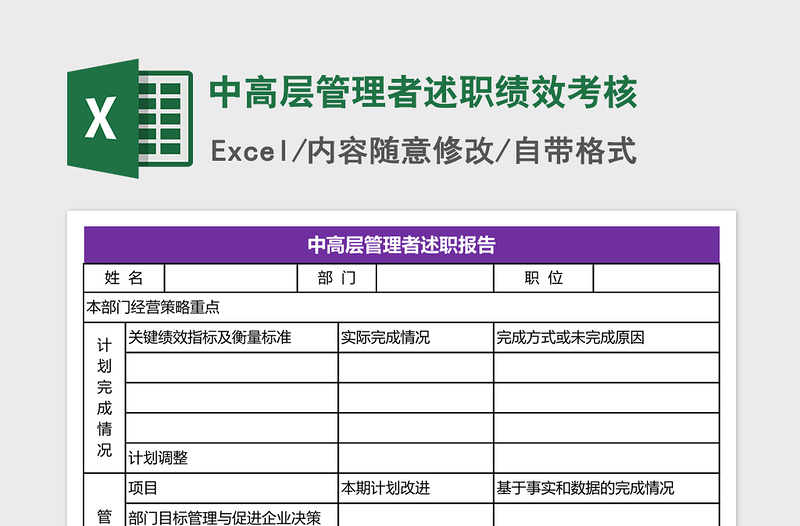 2025年中高层管理者述职绩效考核