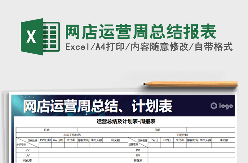 2025年网店运营周总结报表
