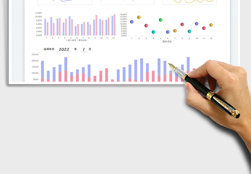 2025收入支出表-财务收支数据统计分析表免费下载