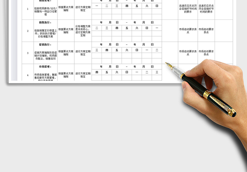 2025房地产销售策划计划表免费下载