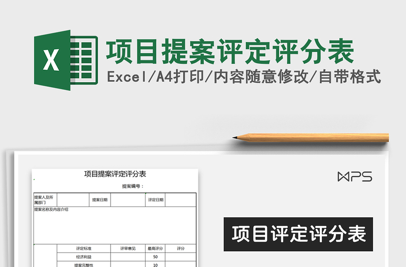 2025年项目提案评定评分表