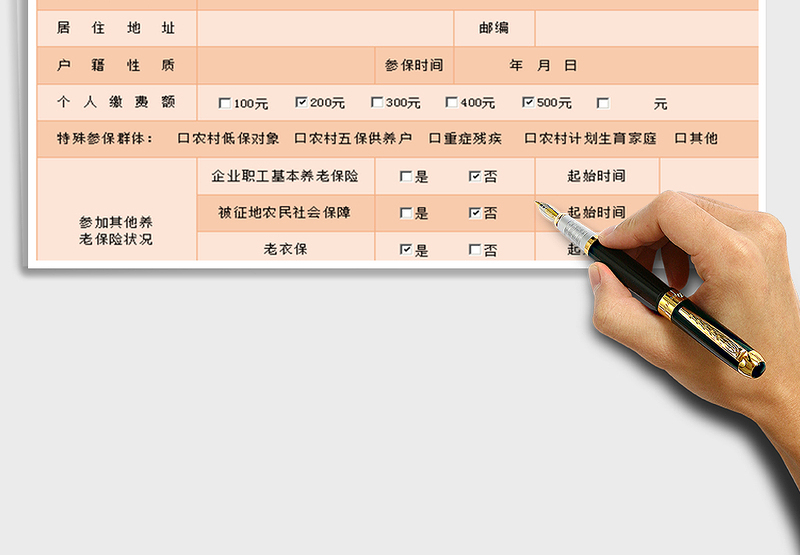 2025年新型农村社会养老保险参保登记表