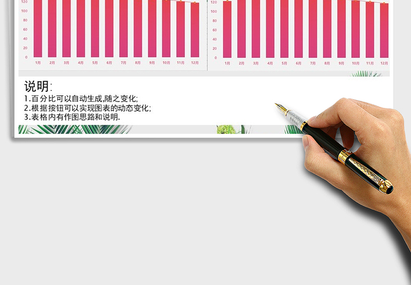 2025动态渐变柱状图（WPS格式）免费下载