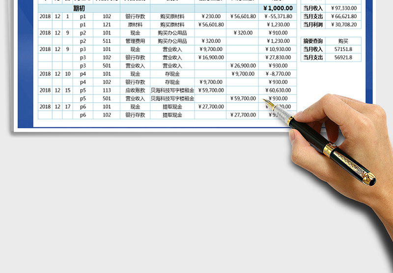 2025年财务记账统计表-公式计算