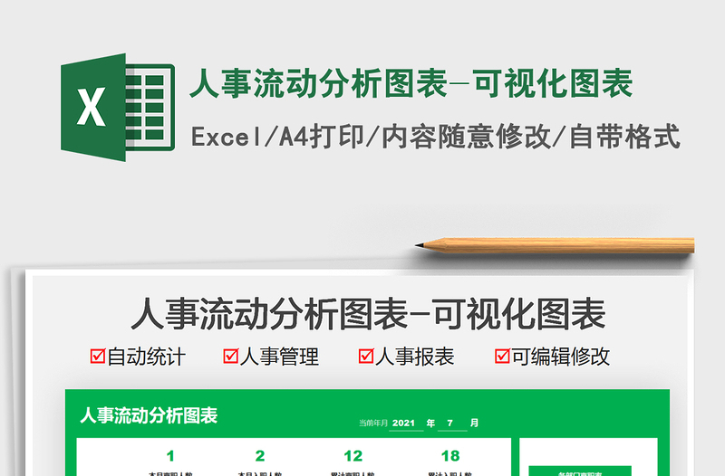 2025人事流动分析图表-可视化图表免费下载