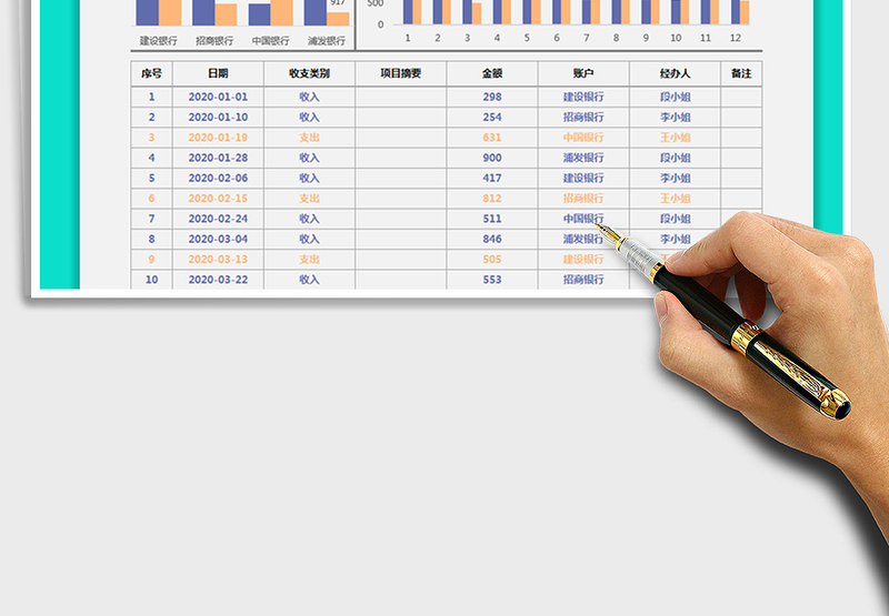2025年收支记录表-自动图表生成