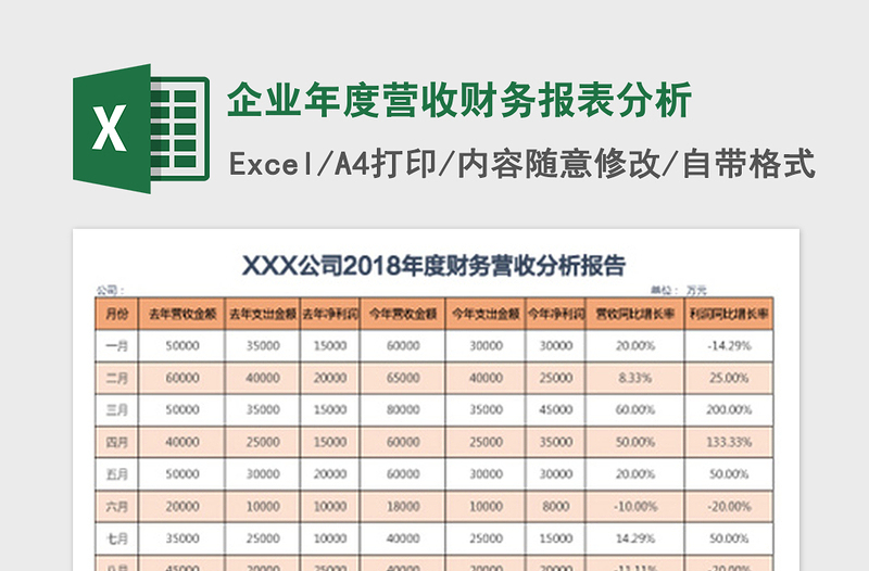 企业年度营收财务报表分析