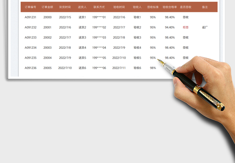 2025送货签收记录表免费下载