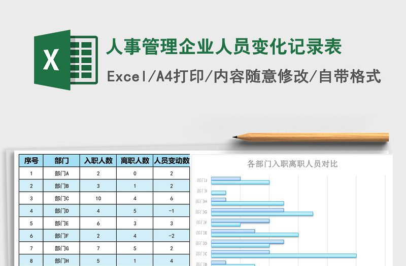 2025人事管理企业人员变化记录表excel模板