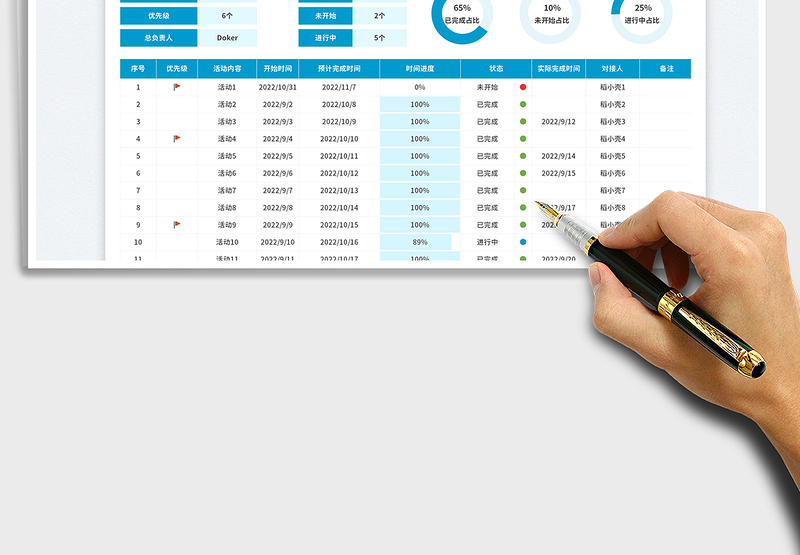 2025大型企业公司活动进度表免费下载