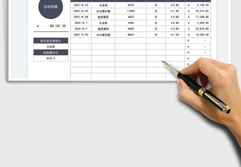 2025果园采摘水果销售记录表