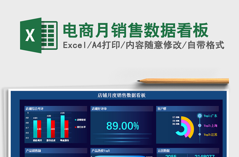 2024年电商月销售数据看板