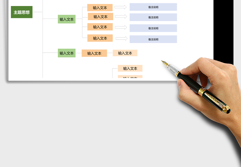 思维导图框架Excel表格模板