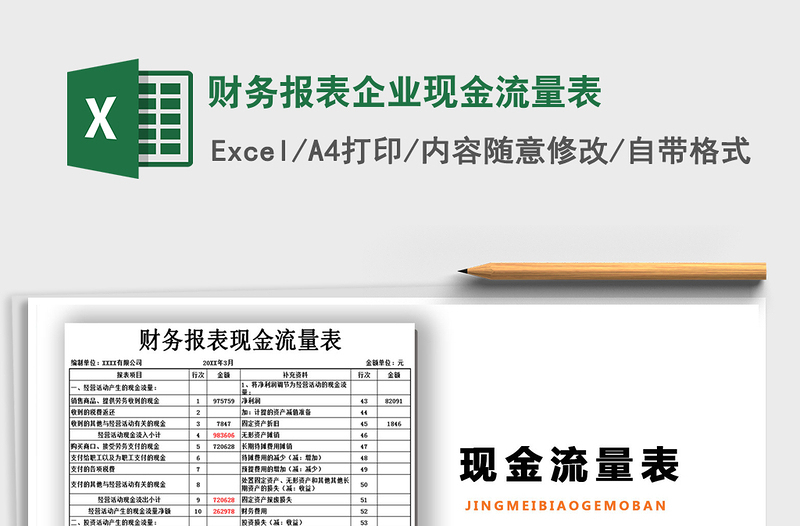 2025年财务报表企业现金流量表