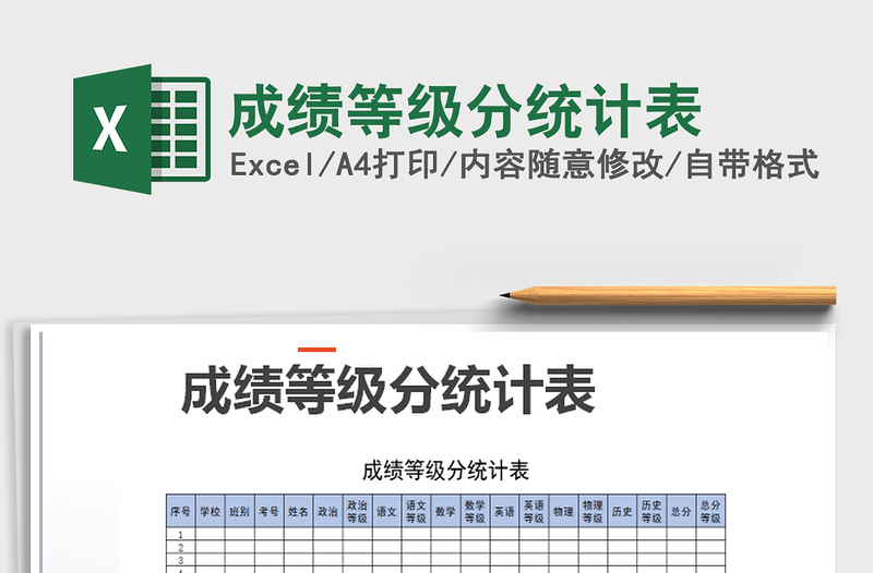 2025年成绩等级分统计表