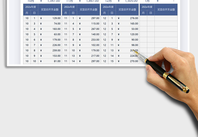 2025年保姆买菜支出记账表
