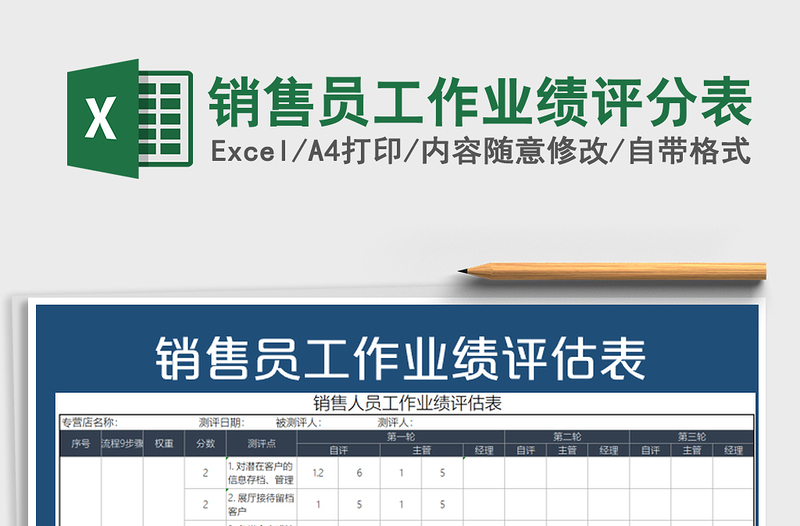 2025年销售员工作业绩评分表