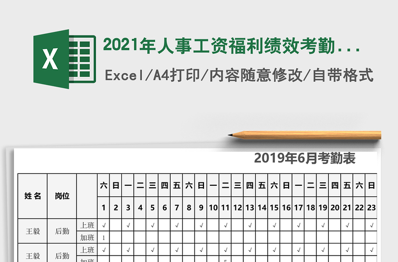 2025年人事工资福利绩效考勤表