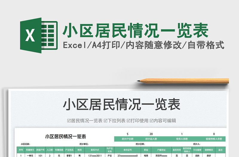 2025小区居民情况一览表