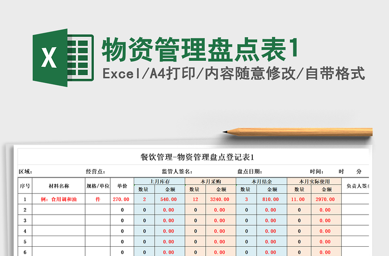 2025年物资管理盘点表1