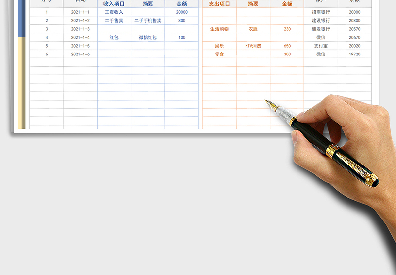 2025年家庭收支记账表-自动汇总查询