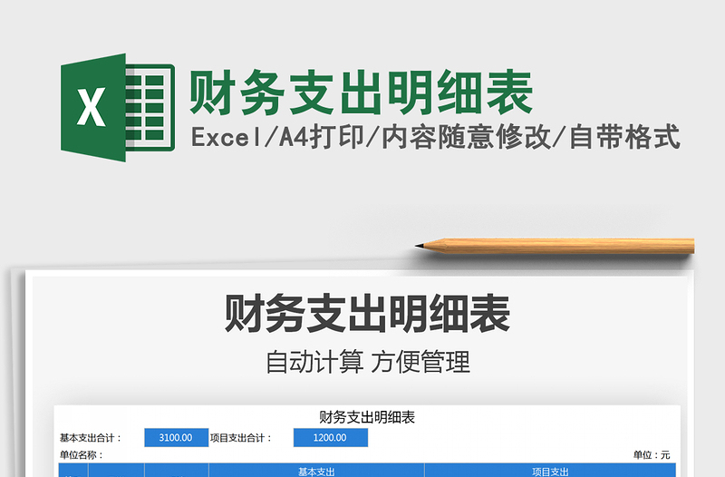 2025财务支出明细表免费下载