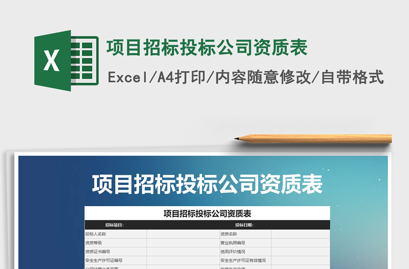 2025年项目招标投标公司资质表