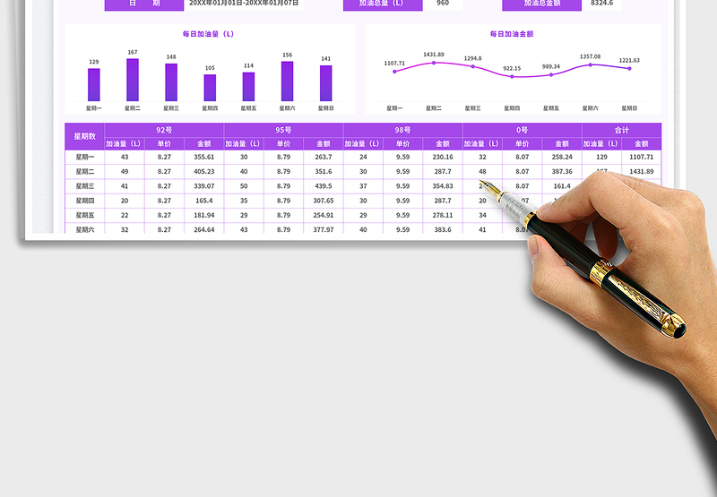 2025加油记录表免费下载