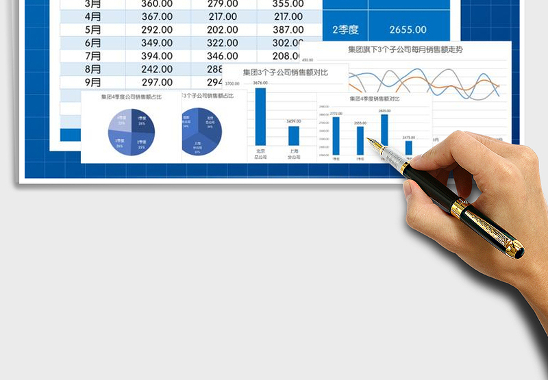 2025年精致简约集团销售额分析（月季度年多指标分析）