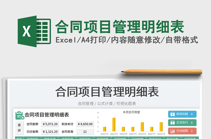 2025合同项目管理明细表免费下载