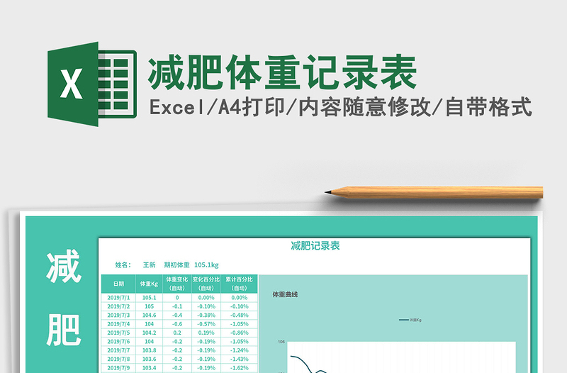 2024年减肥体重记录表