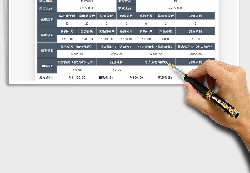 2025员工月度薪资确认单免费下载