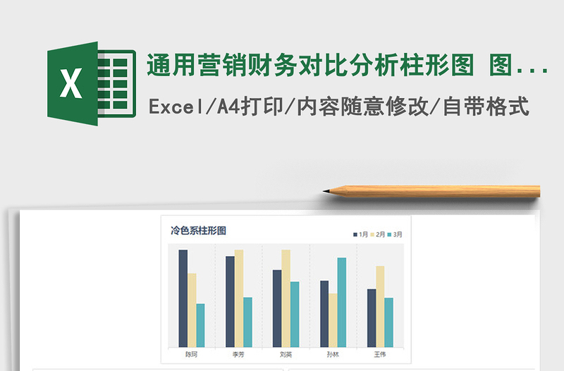 2025年通用营销财务对比分析柱形图 图表模板