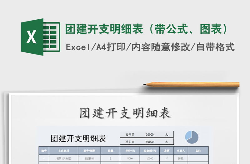 2025年团建开支明细表（带公式、图表）