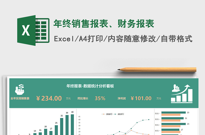 年终销售报表、财务报表