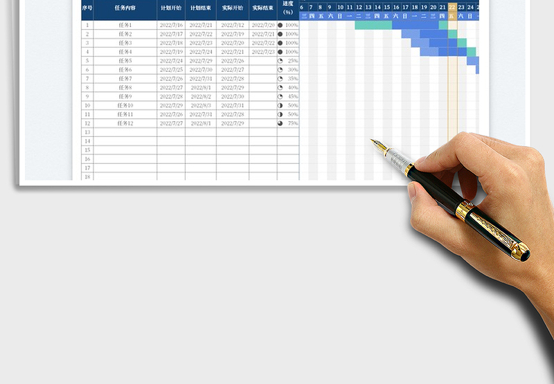 2025项目进度管理甘特图模板免费下载