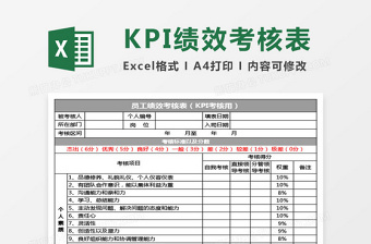 KPI绩效考核表免费下载