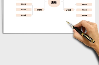 浅黄色思维导图Excel模板