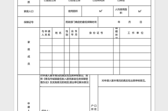 2025城镇最低收入居民家庭住房保障申请表excel模板