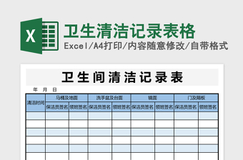 2025卫生清洁记录表格