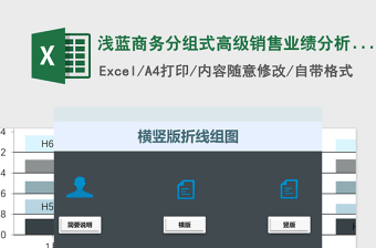 浅蓝商务分组式高级销售业绩分析图表免费下载