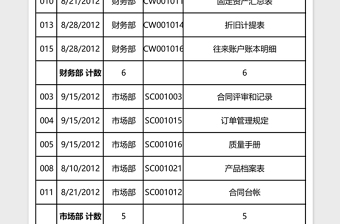 归档文件表档案管理excel表格下载