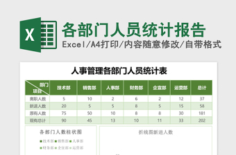 各部门人员统计报告excel表格