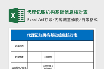 2025代理记账excel表格大全