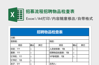 2025招募流程招聘物品检查表excel模板