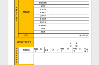 员工转正申请表excel模板